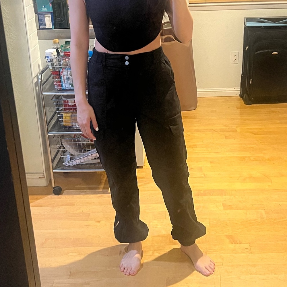 Black cargo pants from Garage